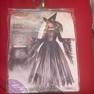 Spirit Gothic Witch Kids Costume - Black and Purple